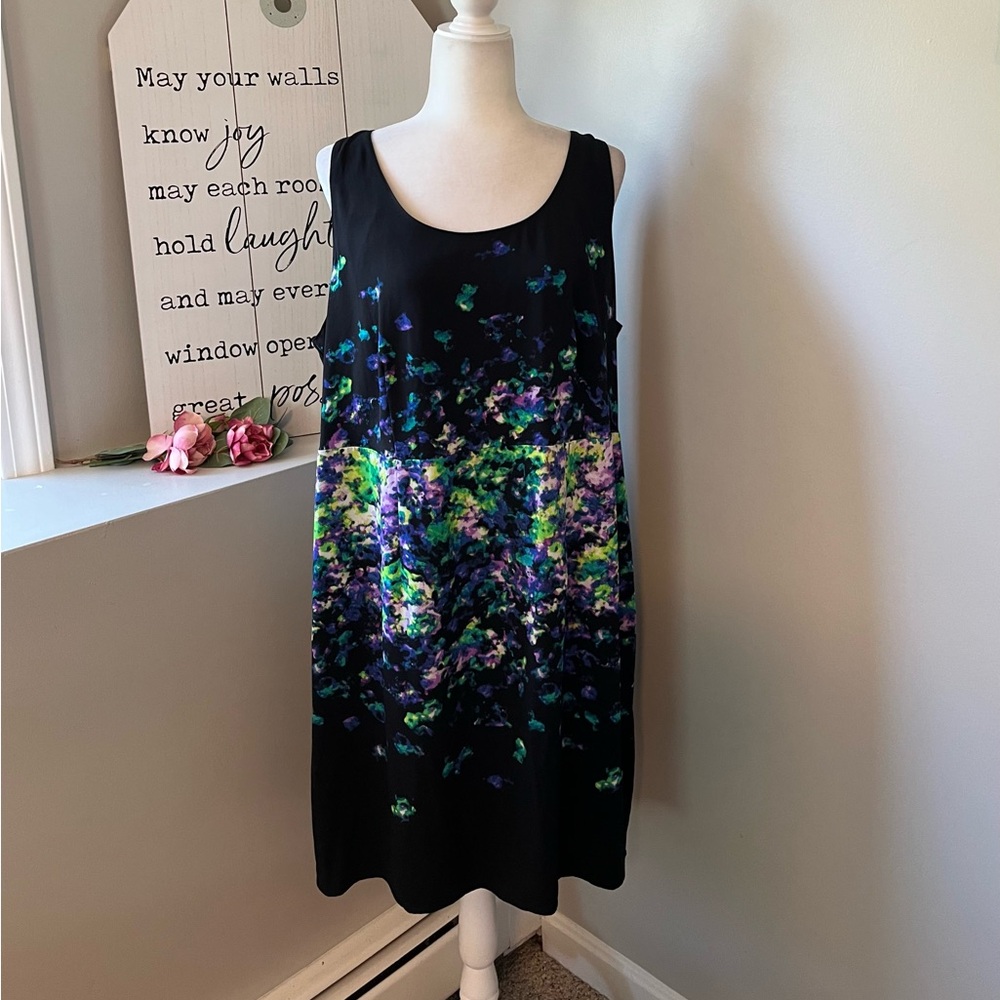 Lane Bryant Watercolor Floral Sleeveless Dress